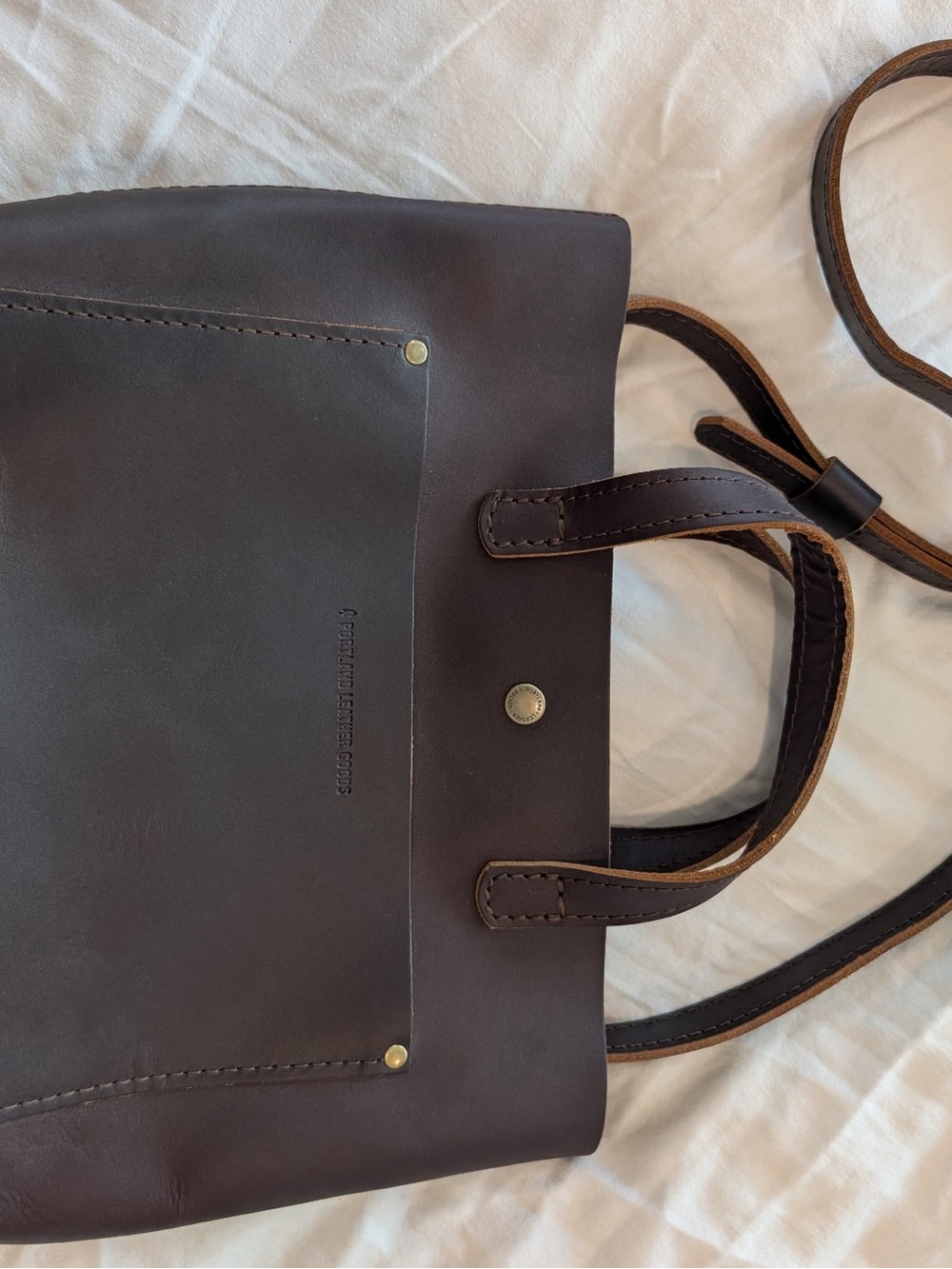 Portland Leather Dark Brown Leather Tote
